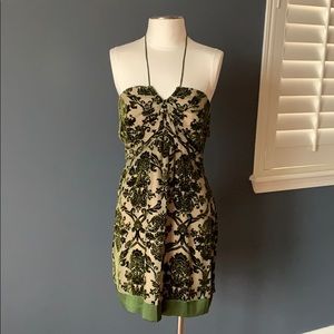 Velvet and Sequin Halter Dress